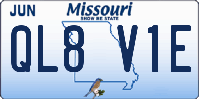 MO license plate QL8V1E