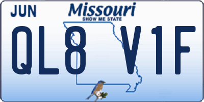 MO license plate QL8V1F