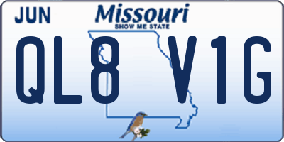 MO license plate QL8V1G