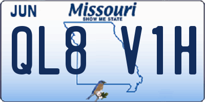 MO license plate QL8V1H
