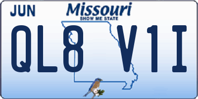 MO license plate QL8V1I