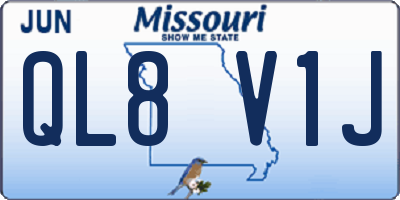 MO license plate QL8V1J