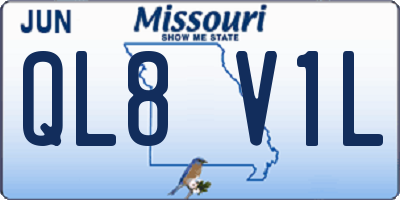 MO license plate QL8V1L