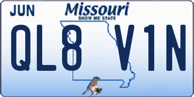 MO license plate QL8V1N