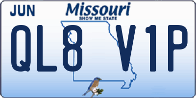 MO license plate QL8V1P