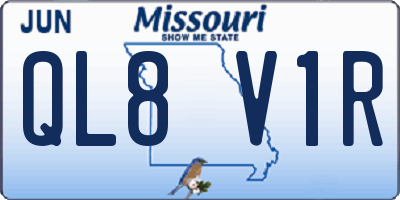 MO license plate QL8V1R