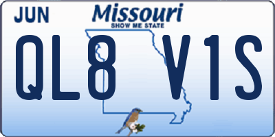 MO license plate QL8V1S