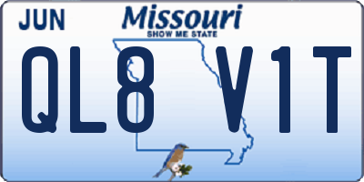 MO license plate QL8V1T
