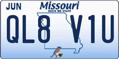 MO license plate QL8V1U