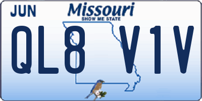MO license plate QL8V1V
