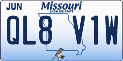 MO license plate QL8V1W