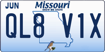 MO license plate QL8V1X