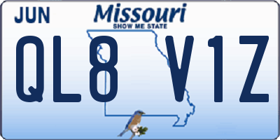 MO license plate QL8V1Z
