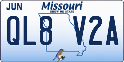 MO license plate QL8V2A