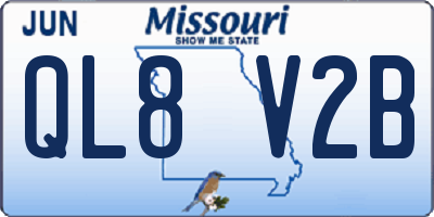 MO license plate QL8V2B