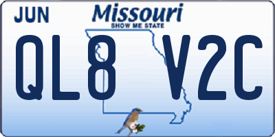 MO license plate QL8V2C