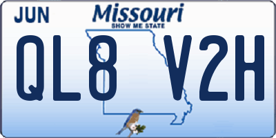 MO license plate QL8V2H