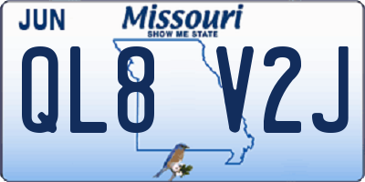 MO license plate QL8V2J