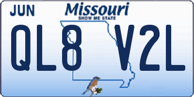 MO license plate QL8V2L