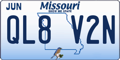 MO license plate QL8V2N