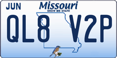MO license plate QL8V2P