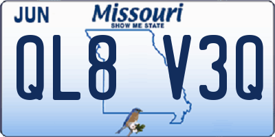 MO license plate QL8V3Q