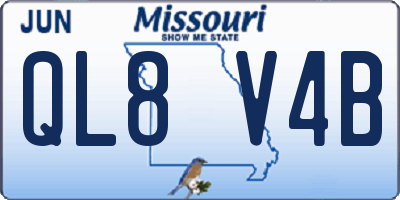 MO license plate QL8V4B