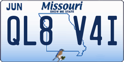MO license plate QL8V4I
