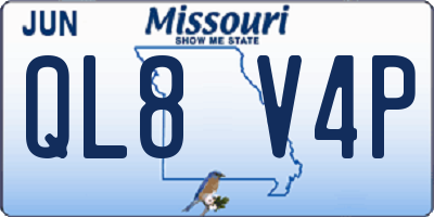 MO license plate QL8V4P