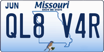 MO license plate QL8V4R