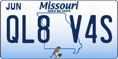 MO license plate QL8V4S