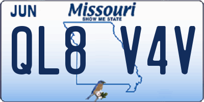 MO license plate QL8V4V