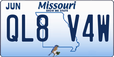 MO license plate QL8V4W