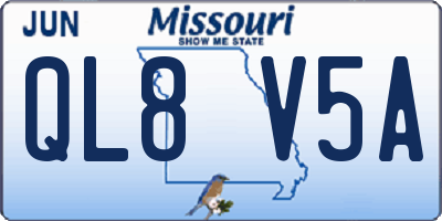 MO license plate QL8V5A