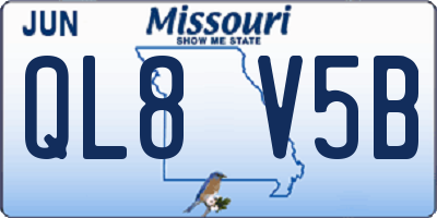 MO license plate QL8V5B