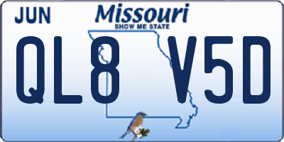 MO license plate QL8V5D