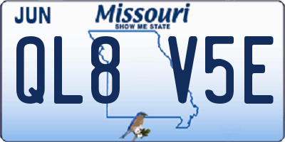 MO license plate QL8V5E