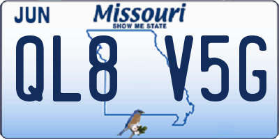 MO license plate QL8V5G