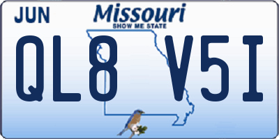 MO license plate QL8V5I