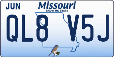 MO license plate QL8V5J