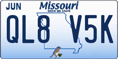 MO license plate QL8V5K