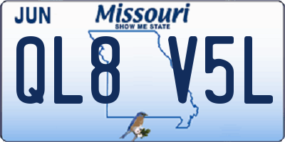 MO license plate QL8V5L