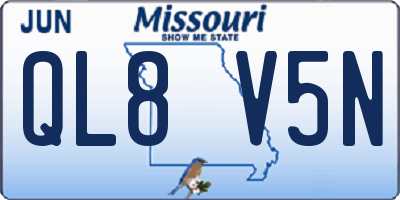 MO license plate QL8V5N