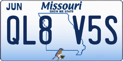 MO license plate QL8V5S