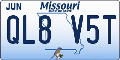 MO license plate QL8V5T