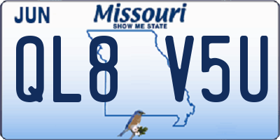 MO license plate QL8V5U
