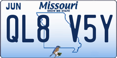 MO license plate QL8V5Y