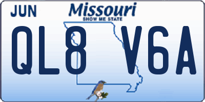 MO license plate QL8V6A