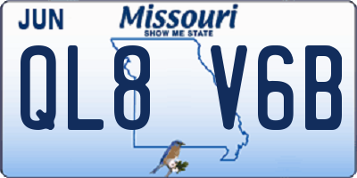 MO license plate QL8V6B