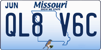 MO license plate QL8V6C